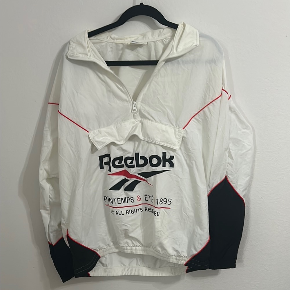 90’s Reebok White and Black Pullover